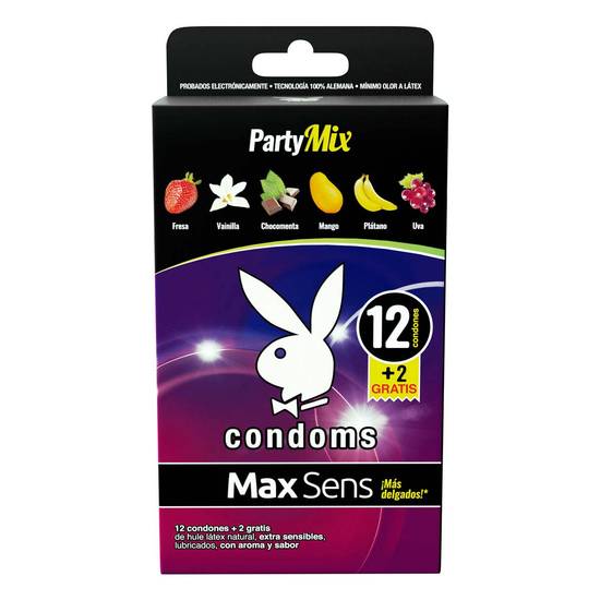 Playboy condones party mix max sens (14 piezas)
