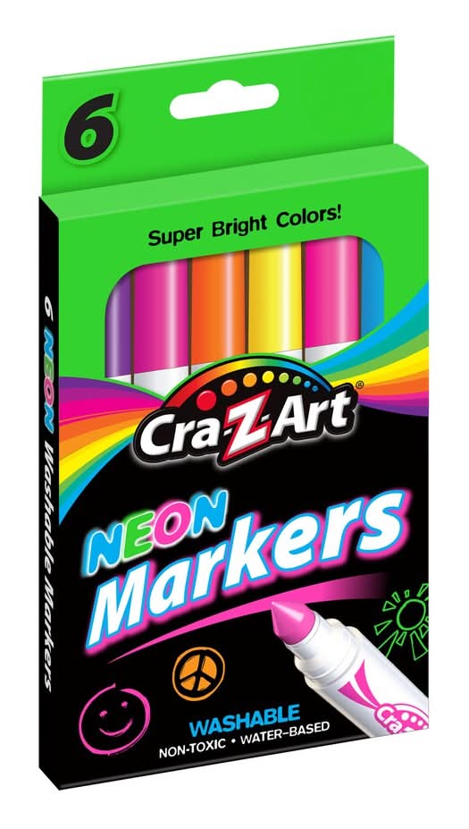 Cra-Z-Art Neon Markers, 6-pc Pack.