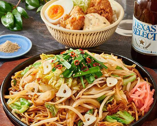 🎉10食限定≪20%OFF≫🎉たっぷり野菜焼そば＆選べるミニ丼セット Vegetables Yakisoba & Mini Rice Bowl Set