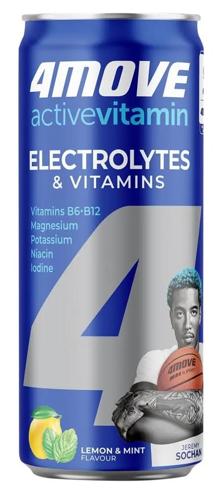 4Move Active Vitamin Electrolytes & Vitamins Gazowany napój o smaku cytrynowo-miętowym 330 ml