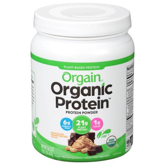 Orgain Organic Protein Chocolate Peanut Butter Plant-Based Powder (16.3 oz)