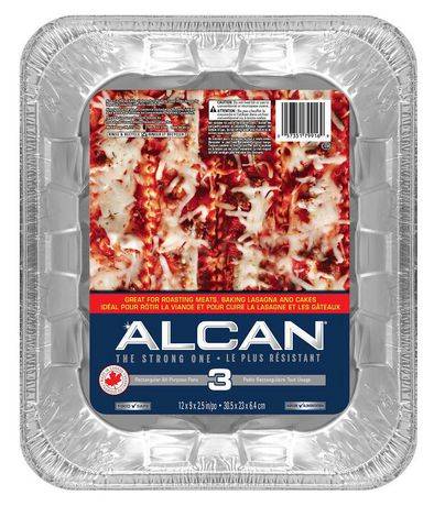 Alcan Essentials Aluminum Bakeware Rectangular All Purpose Pans, 12 x 5 x 2.5 in 30.5 x 23 x 6.4 cm (3 ct)