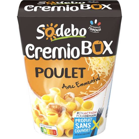 Sodebo simplissimo pasta box pates fraîches, poulet à la crème 280 g