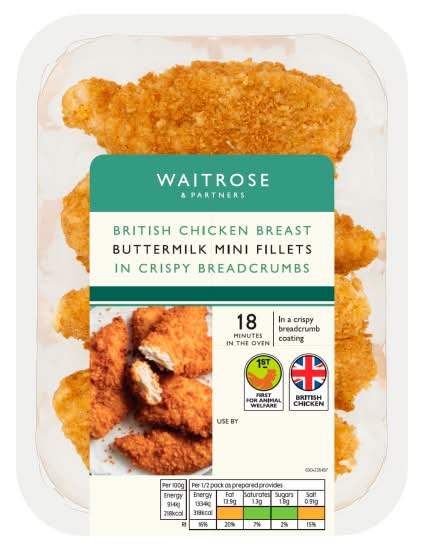 Waitrose & Partners Buttermilk Chicken Breast Mini Fillets (305g)
