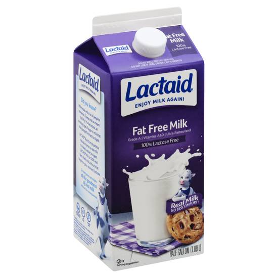 Lactaid 100% Lactose Free Fat Free Milk (1.89 L)