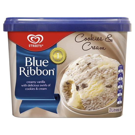 Streets Blue Ribbon Cookies & Cream Ice Cream Tub 2L