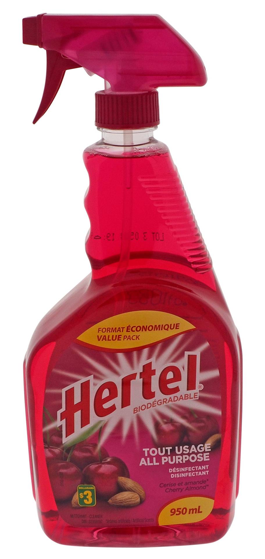 Hertel All Purpose Disinfectant Spray, Cherry-Almond (950 ml)