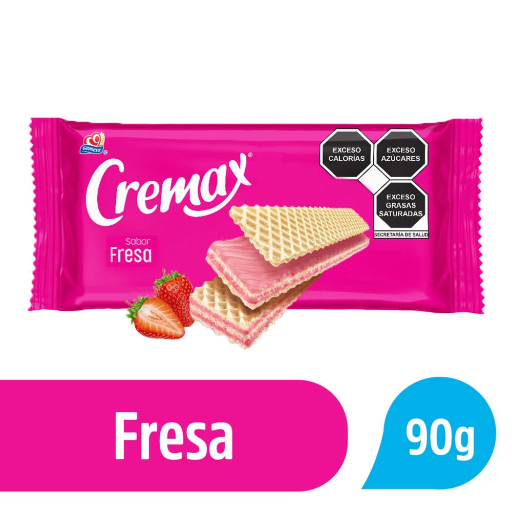 Cremax galletas rellenas sabor fresa (bolsa 90 g)