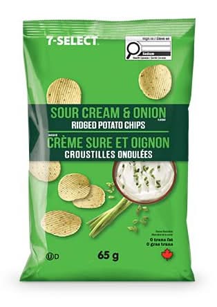 7-Select Sour Cream & Onion Ridged 65g