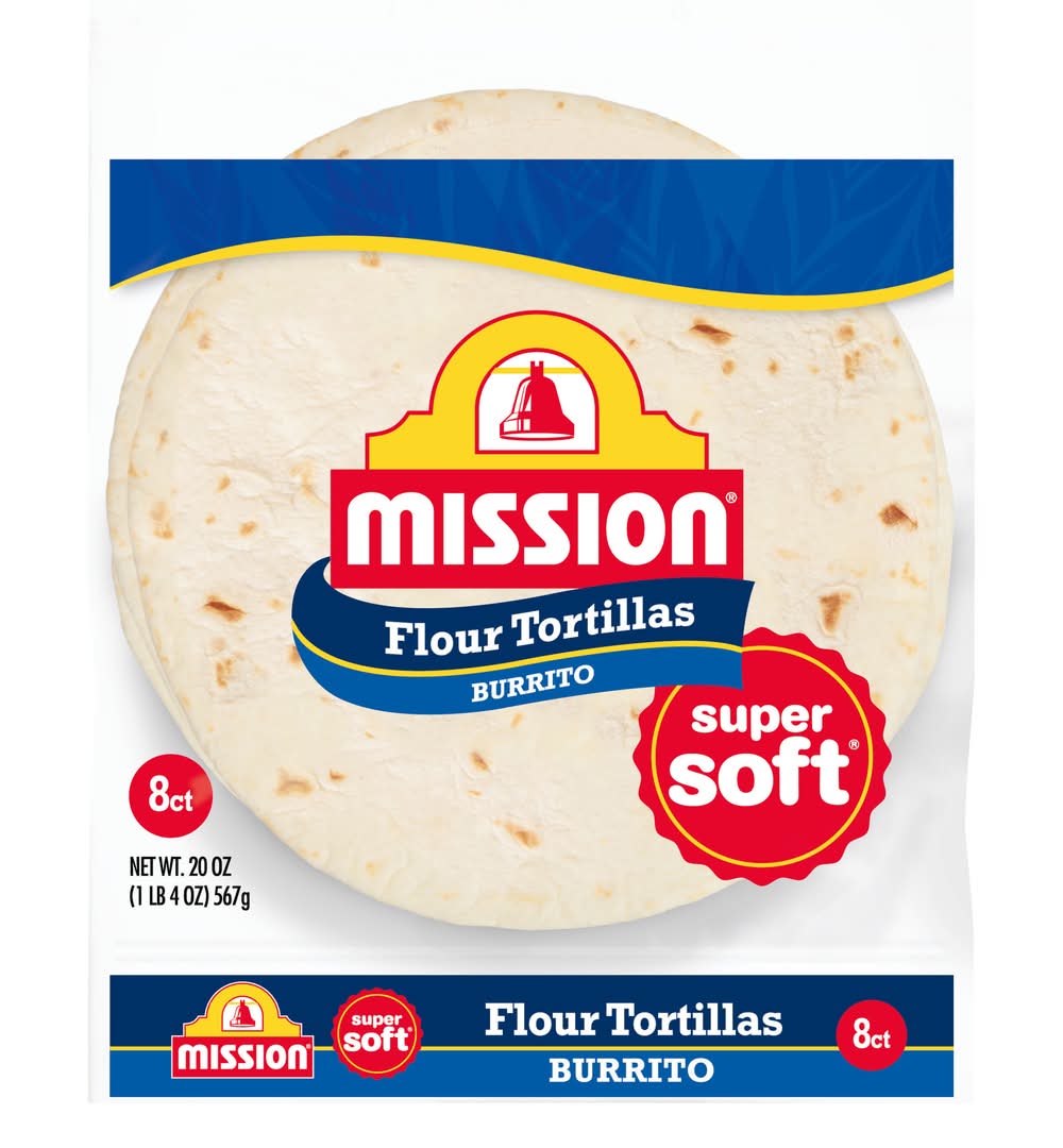 Mission Super Soft Large Burrito Flour Tortillas (20 oz, 8 ct)