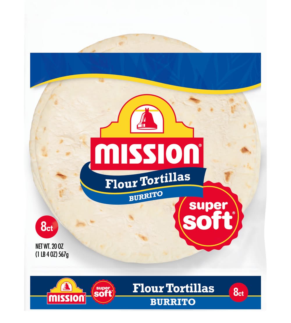 Mission Super Soft Flour Tortillas, Burrito (20 oz, 8 ct)
