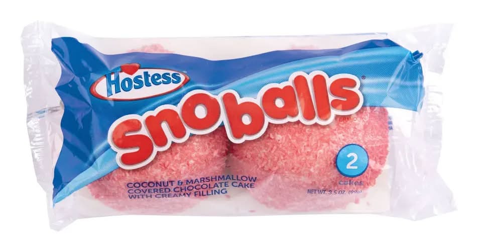 Hostess Snoballs Chocolate Cake Creamy Filling Coconut Marshmallow