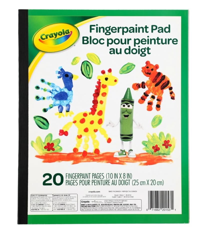 Crayola Fingerpaint Activity Pad, 10x8 in (20 ct)