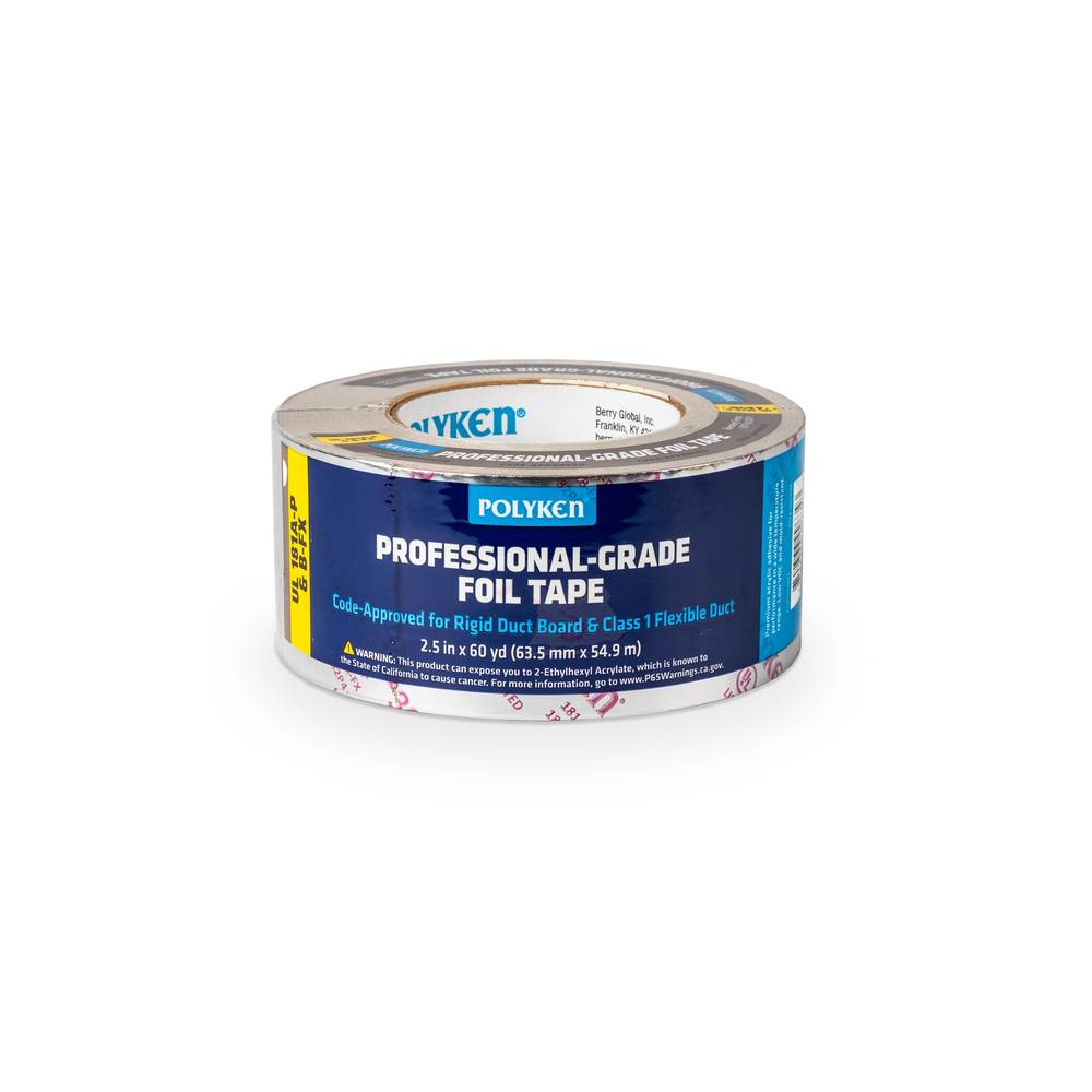 POLYKEN Professional-Grade Foil Tape HVAC Tape 2.5-in x 60 Yard(s) | 1954652