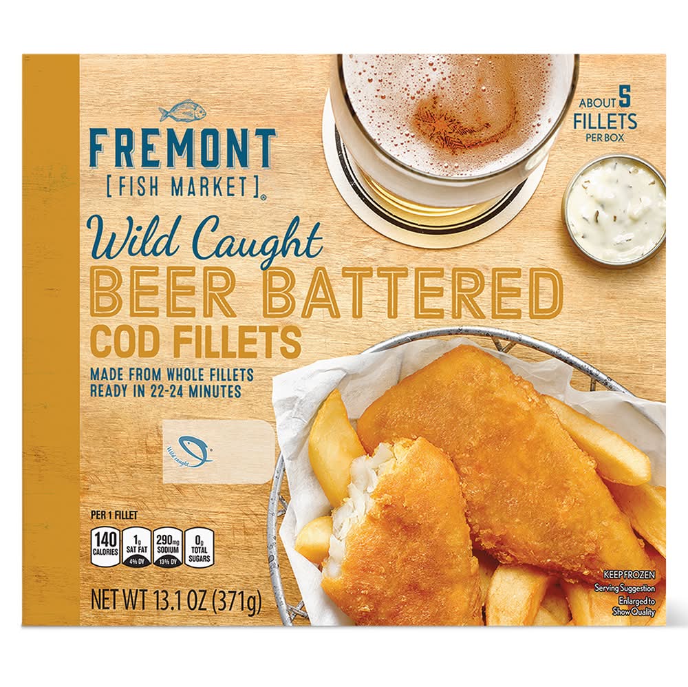 Fremont Fish Market Wild Caught Beer Battered Cod Fillets (13.1 oz)