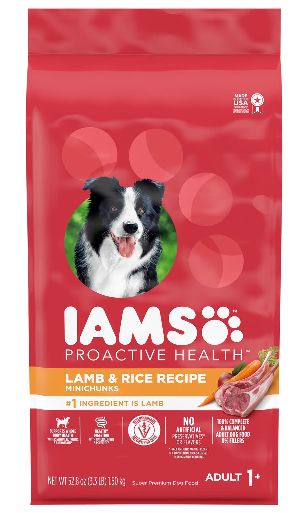 Iams Proactive Health Adult 1+ Minichunks Super Premium Lamb & Rice Recipe Dog Food (3.3 lbs)