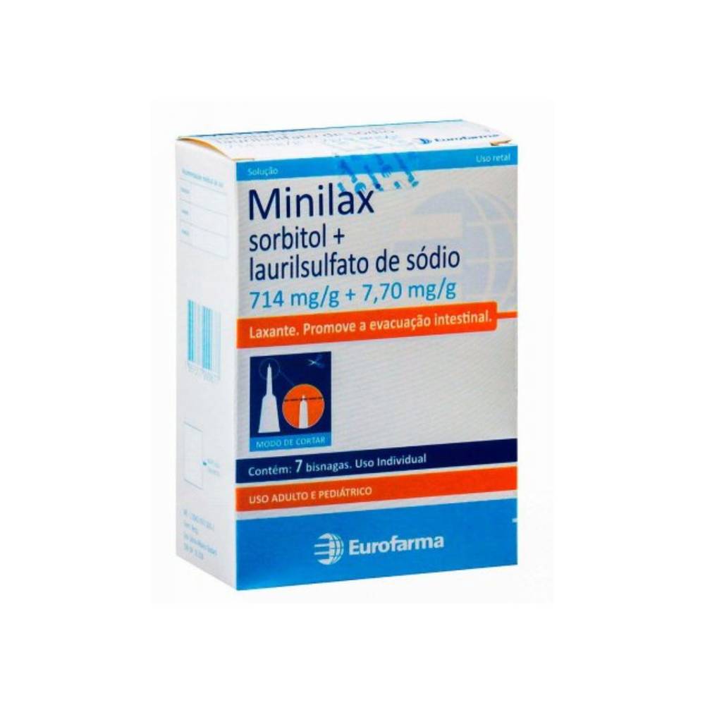 Eurofarma minilax 714mg/g + 7,70mg/g (7x6,5g)