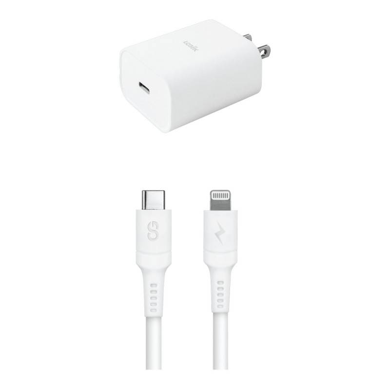 Logiix Essential Iphone Charging Kit 20w Usb-C Power Adapter With Lightning Cable-Lgx-13535 (white)