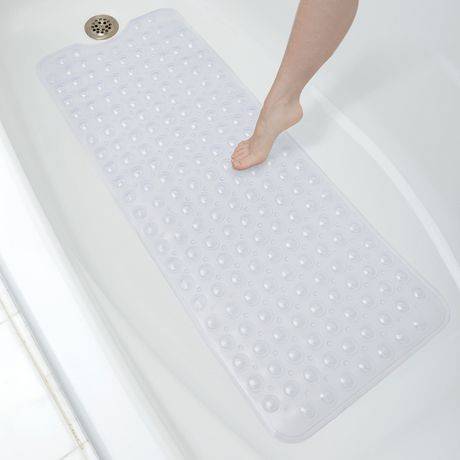 Tapis de douche surdimensionn  mainstays - mainstays oversized tub mat, 39.5 inches x 15.8 inches, clear (textured bubble design)