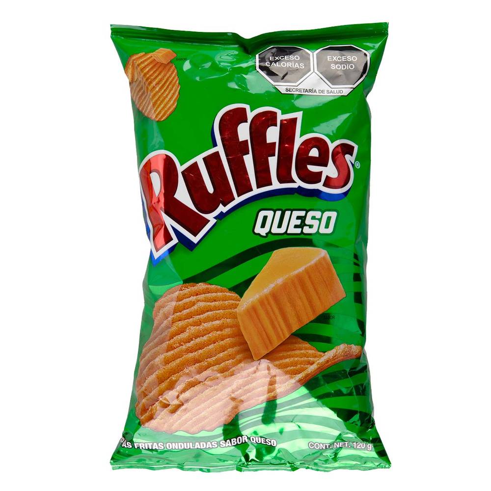 Ruffles papas fritas onduladas (queso)