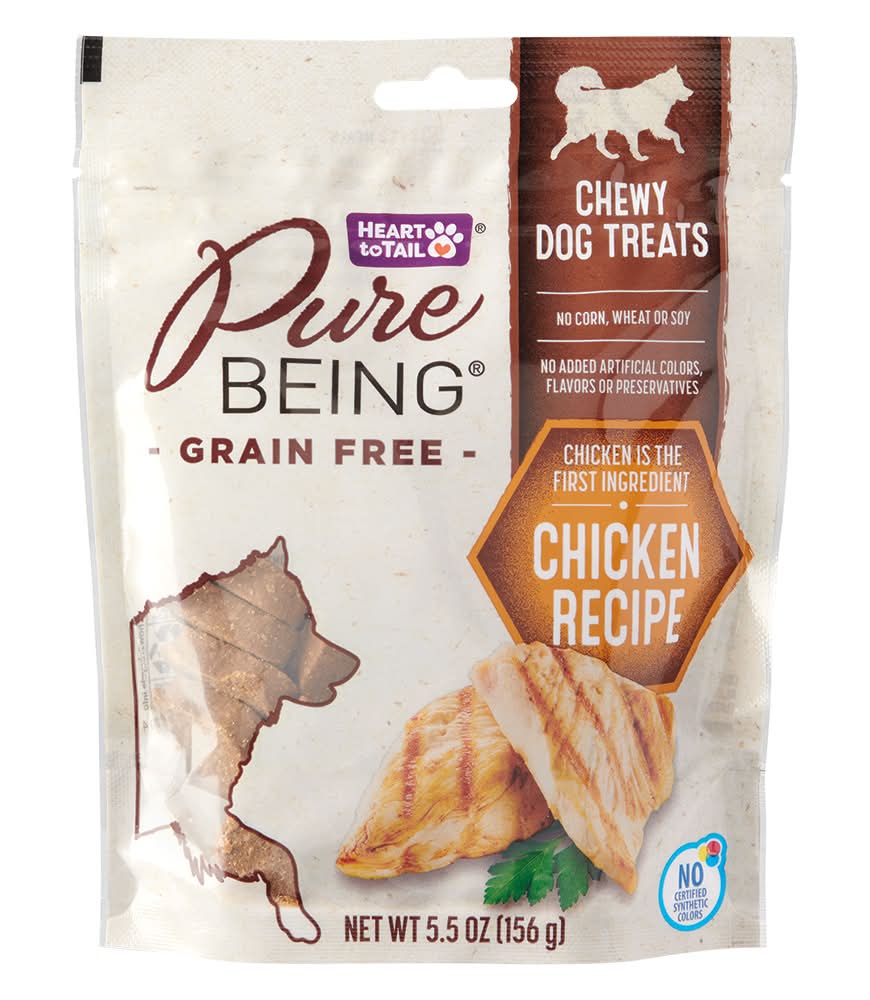 Pure Being Grain Free Chewy Dog Treats, Chicken (5.5 oz)