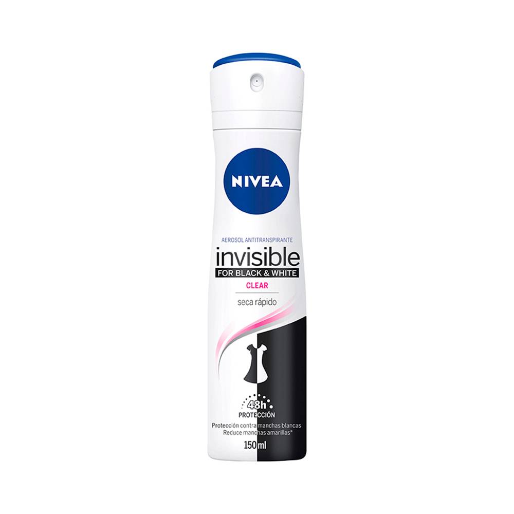Nivea antitranspirante black & white invisible clear (aerosol 150 ml)
