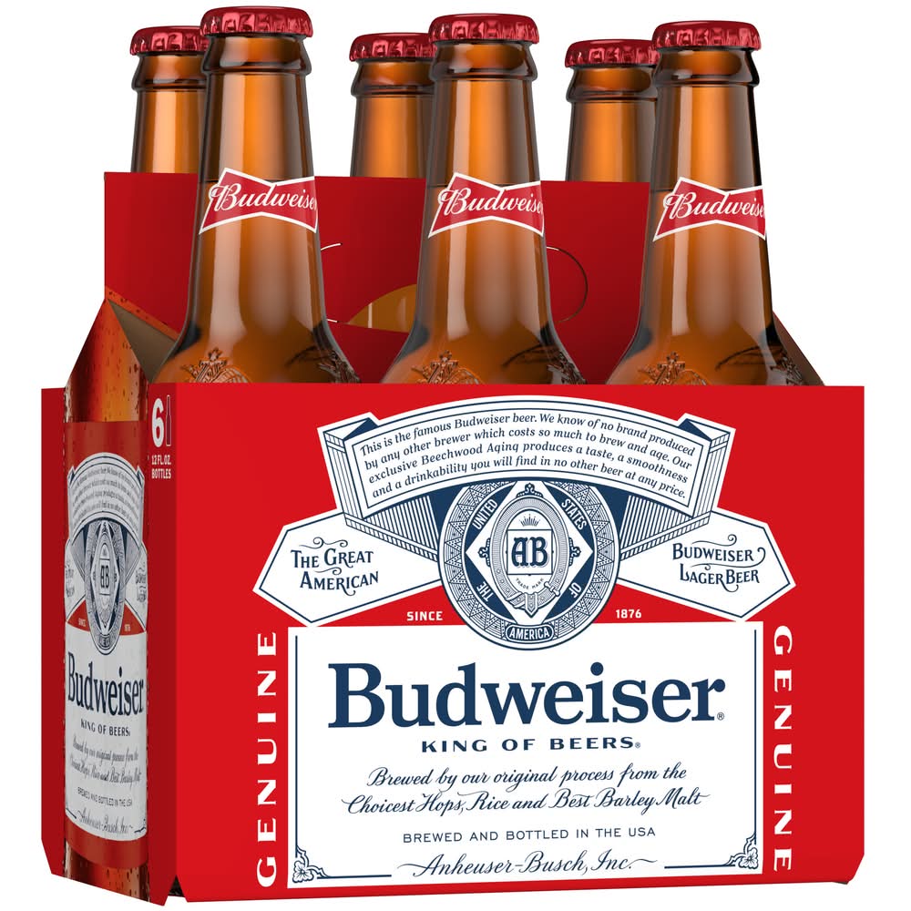 Budweiser American Lager Beer (6 x 12 fl oz)