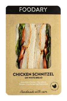 Foodary Chicken Schnitzel, Tomato & Lettuce Sandwich on White Bread 232g