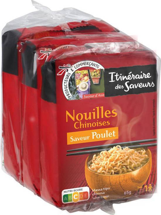 Saveur d'asie - nouilles chinoises saveur poulet - itinéraire des saveurs - 65g