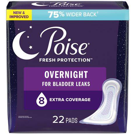 Poise Fresh Protection Overnight For Bladder Leaks Pads, Female (22 ct)