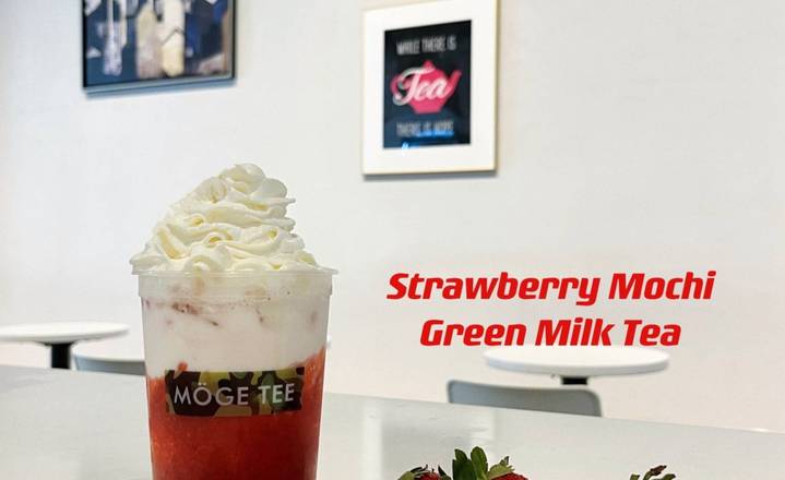 M2. Strawberry Mochi Green Milk Tea