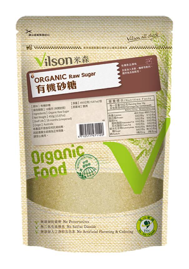 米森vilson-有機砂糖(450g/袋)