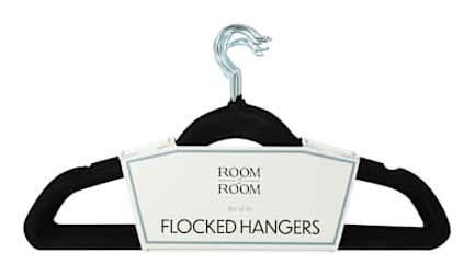 Flocked Clothes Hangers 20-Pack Black