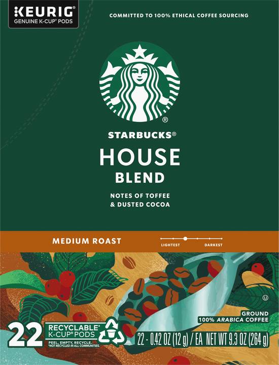 Starbucks House Blend Medium Roast Single Cup Coffee (22 pods)