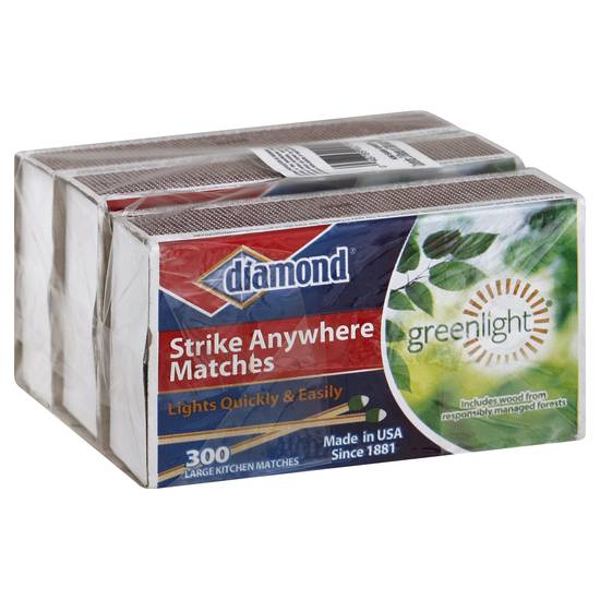 Diamond Greenlight Strike Anywhere Matches (300 ct)