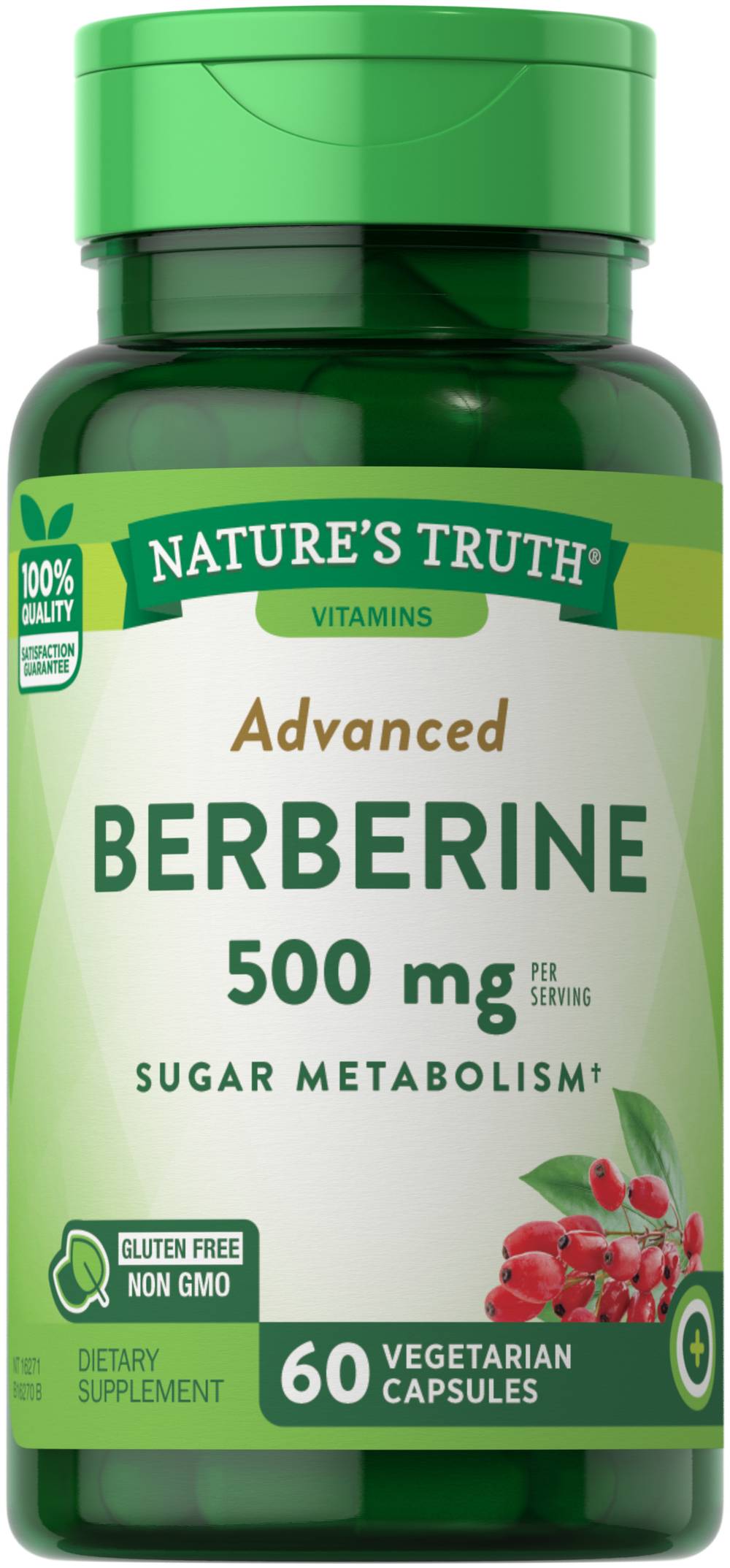 Nature's Truth Advanced Berberine 500 mg Capsules (2.3 oz)