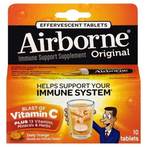 Airborne Effervescent Tabs Orange 10 Count