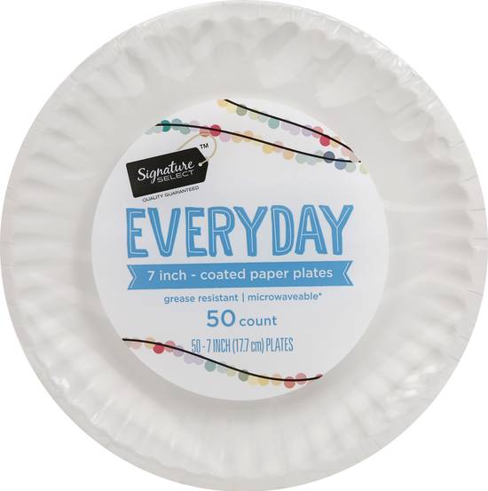 Signature Select Coated Everyday Paper Plates (50 ct)