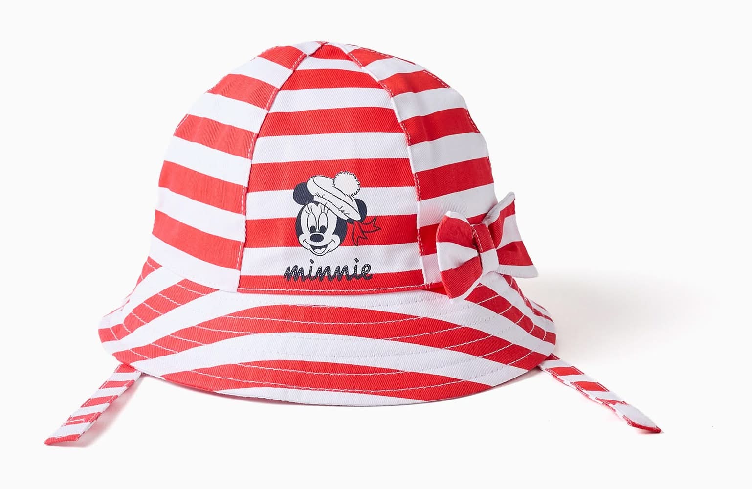 Chapéu De Algodão Minnie Para Recém-Nascida, Vermelho/Branco (Vermelho - 6/12M)
