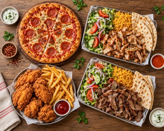Cluck's Chicken Pizza Kebab