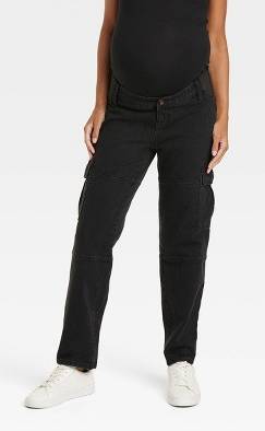 Under Belly 90's Straight Maternity Pants - Isabel Maternity by Ingrid & Isabel™ Black 2