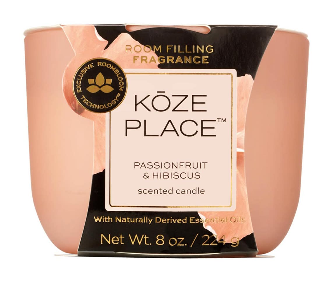 Koze Place Scented Candle, Passionfruit-Hibiscus (8 oz)