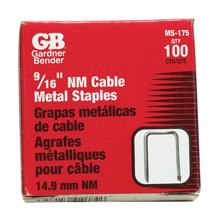 Gardner Bender 9/16 In. W Steel Insulated Cable Staple 100 Pk