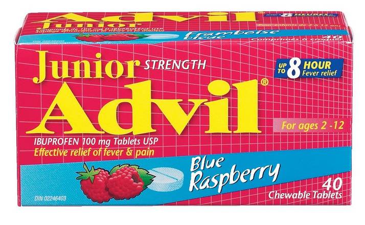 Advil Junior Strength Ibuprofen Chewable Tablets 100 mg (40 units)