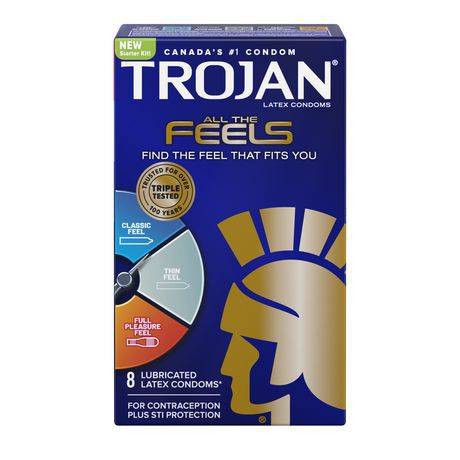 Trojan All the Feels Lubricated Condoms (8 un)