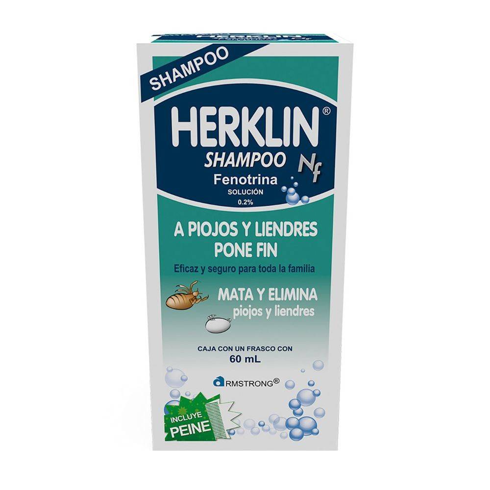 Herklin · Shampoo fenotrina solución 0.2% (60 ml)