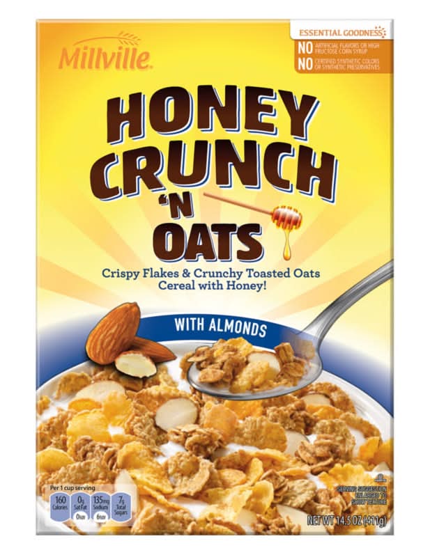 Millville Honey Crunch 'N Oats With Almonds Cereal (14.5 oz)