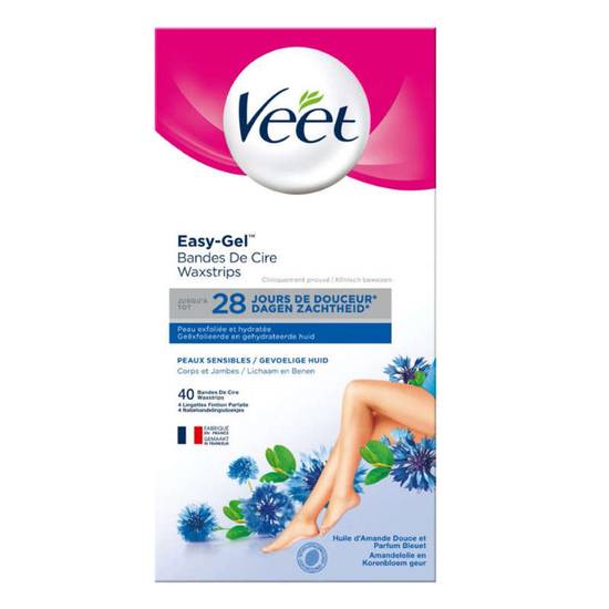 Veet bandes cire froide peaux sensibles x40