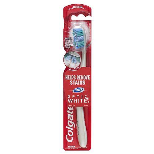 Colgate 360 Optic White Medium Whitening Toothbrush Medium - 1.0 ea