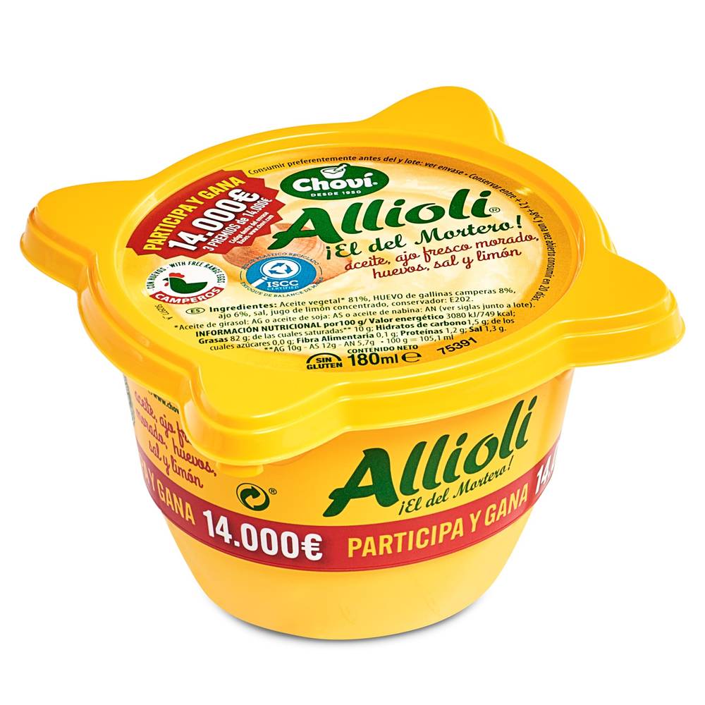 Salsa Ali Oli Chovi Tarrina 180 G